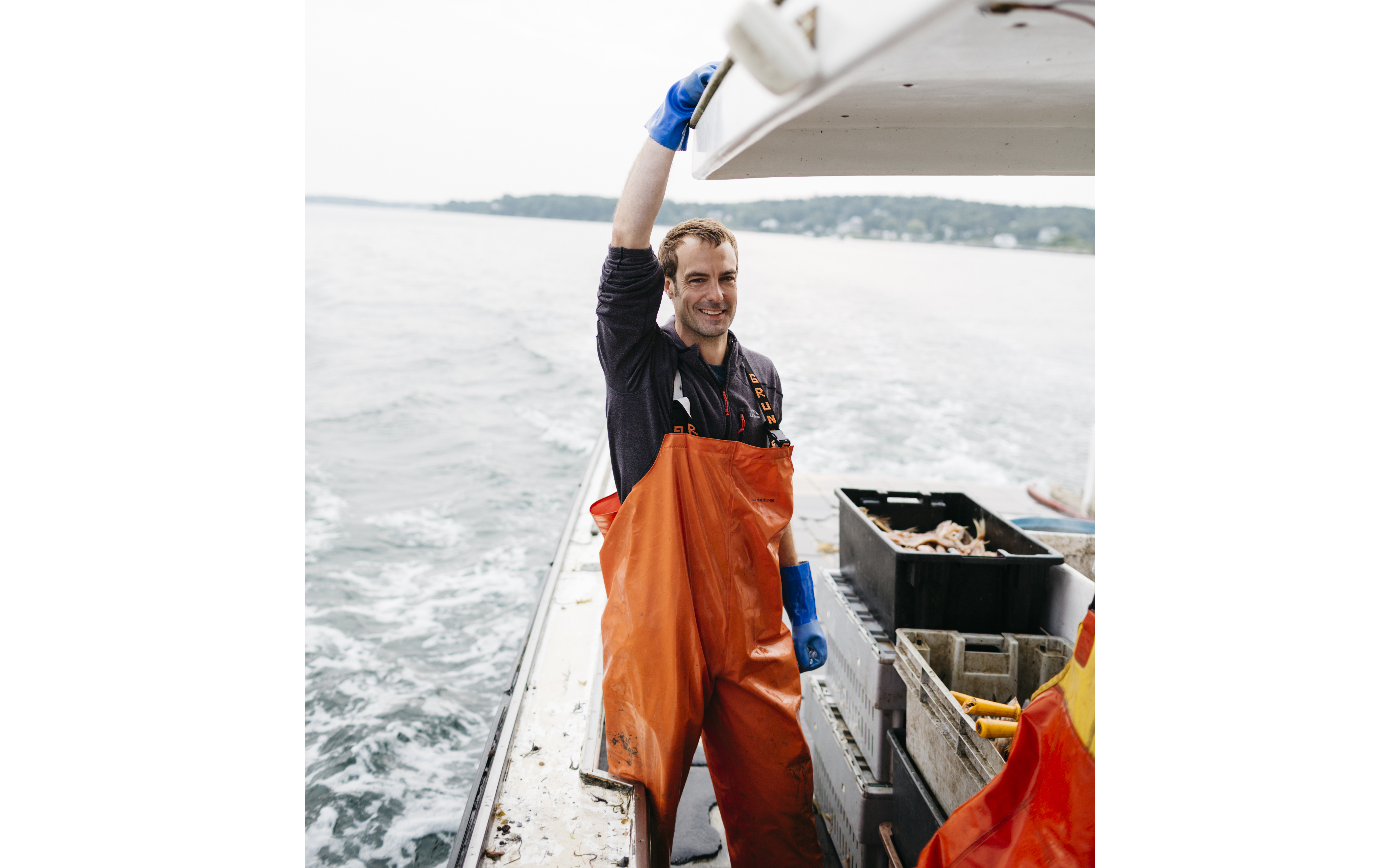 A seafood professional aboard a working boat